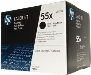 HP 55X Black Dual Pack LaserJet Toner Cartridges