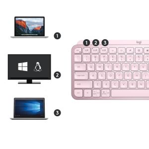  Logitech MX Keys Mini Minimalist Wireless Illuminated Keyboard - ROSE - US Intl